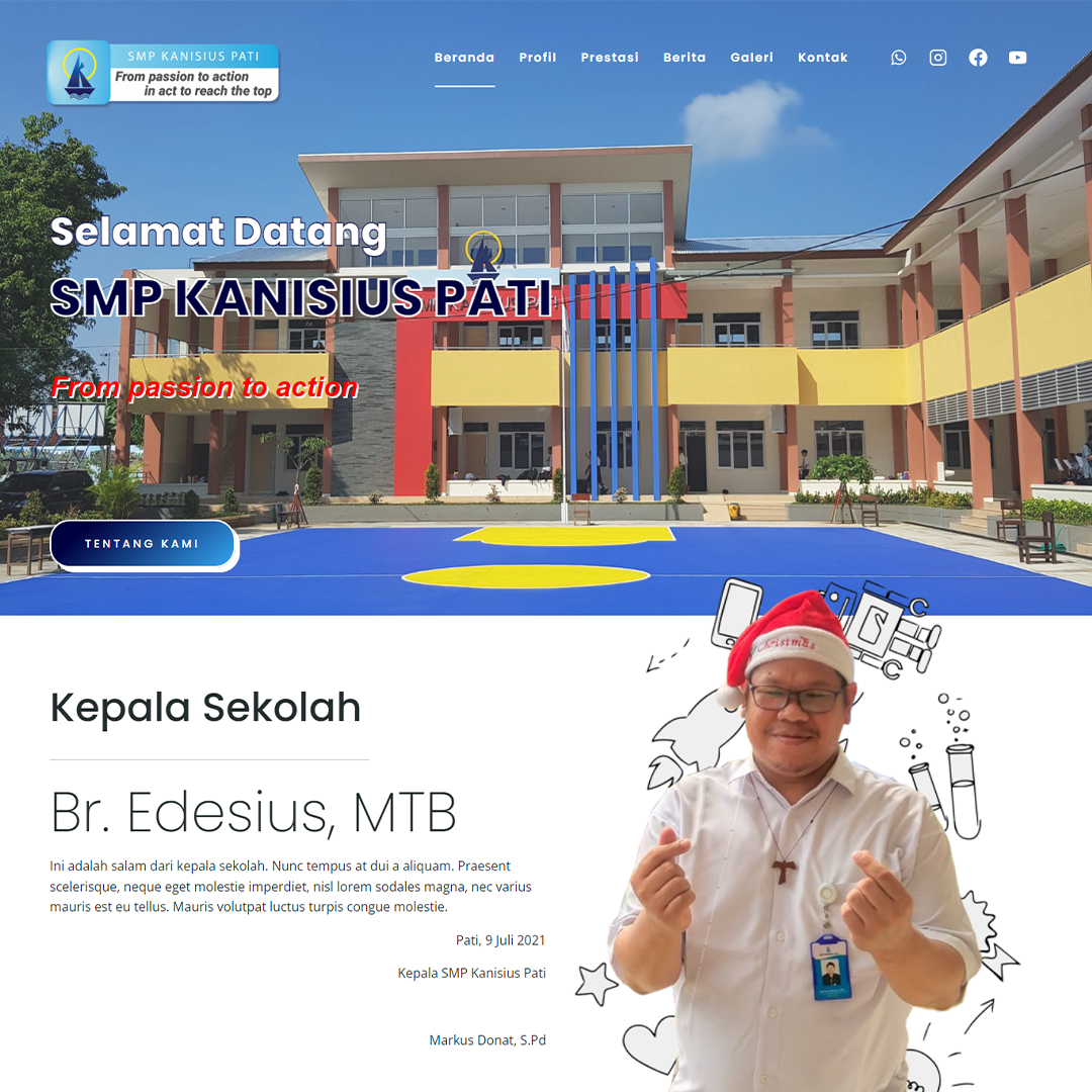Kanisius Middle School website preview