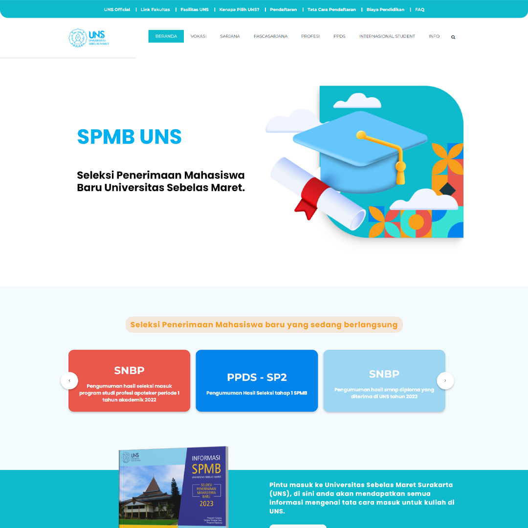 SPMB UNS Solo admission portal screenshot